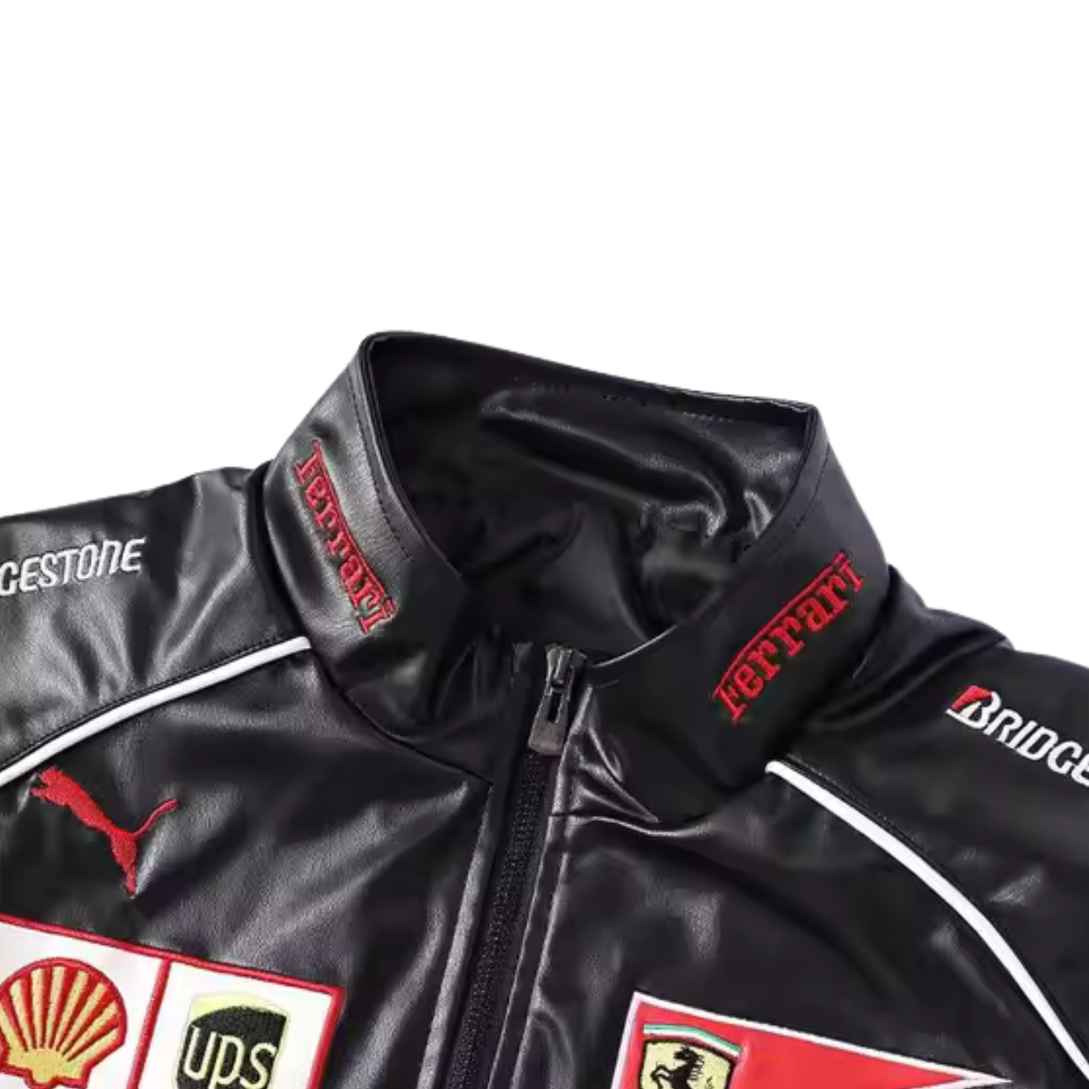 Red Ferrari Leather Racing Jacket