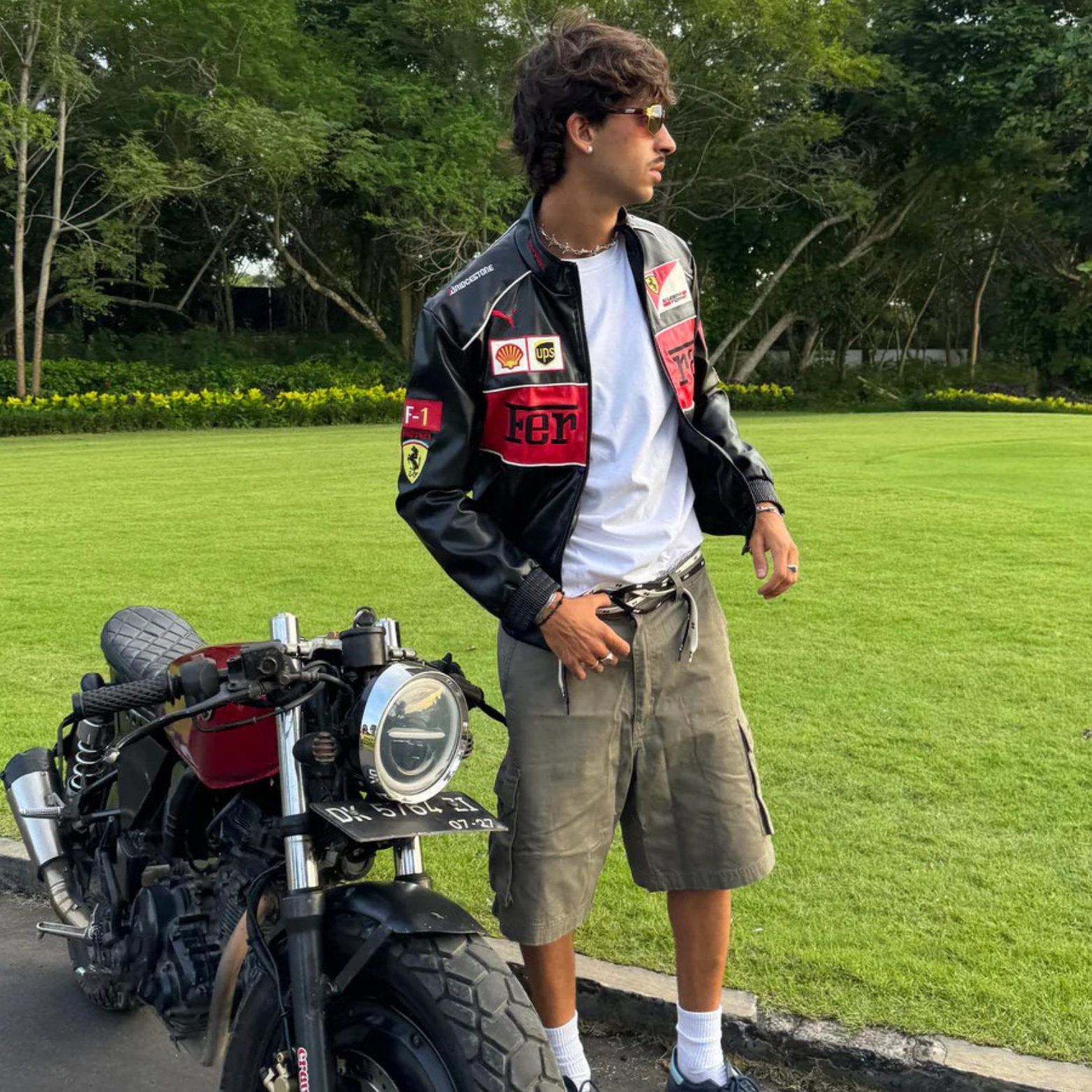 Red Ferrari Leather Racing Jacket