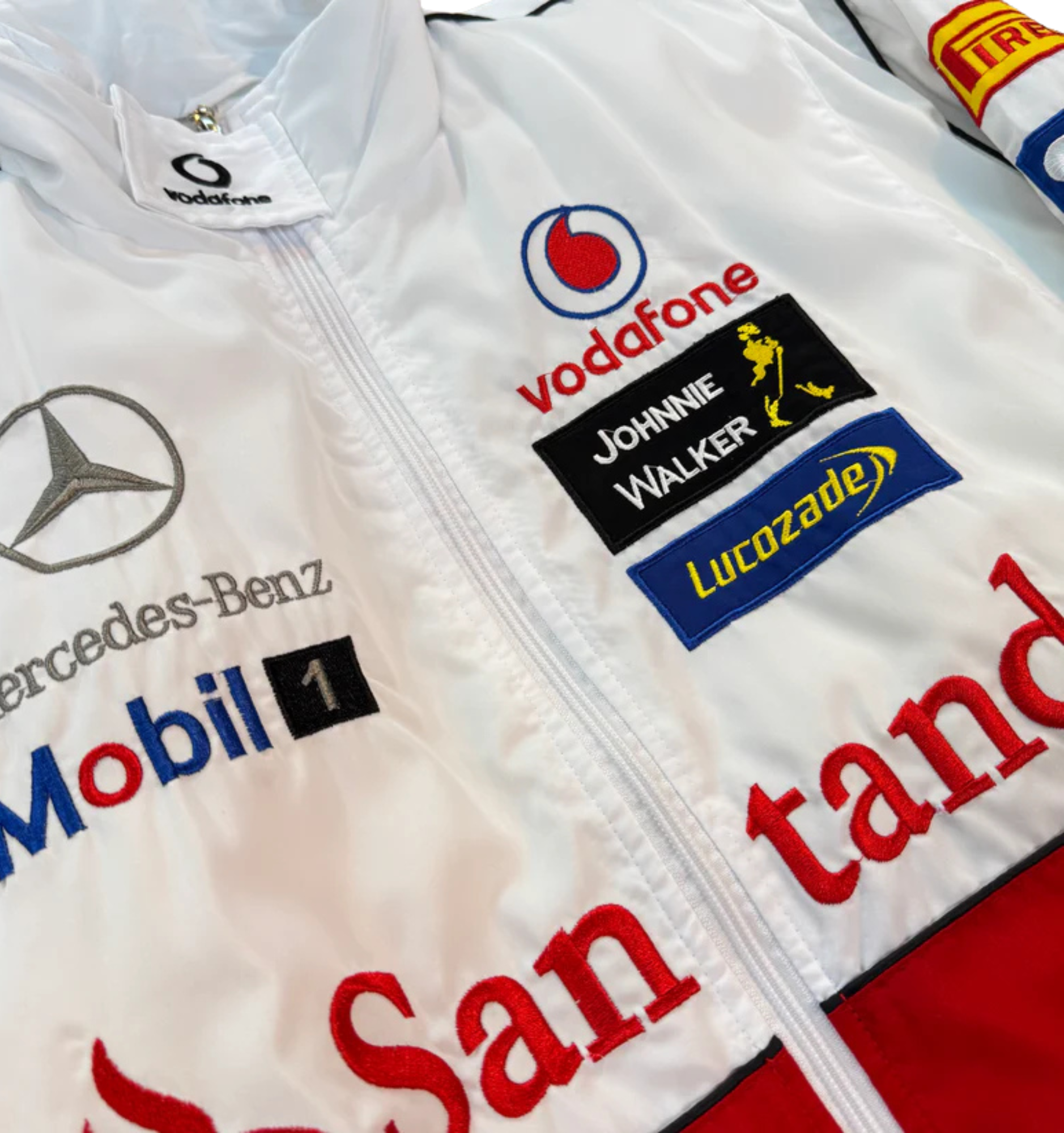 White Mercedes Vintage Racing Jacket V1