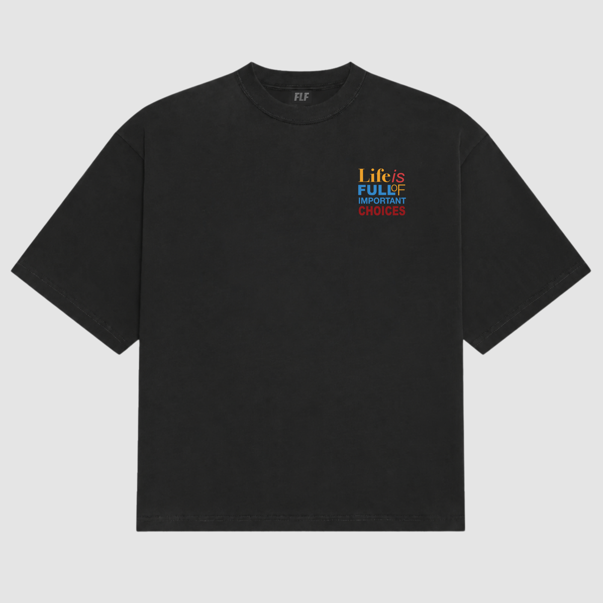 Important Choices Box Tee BLACK