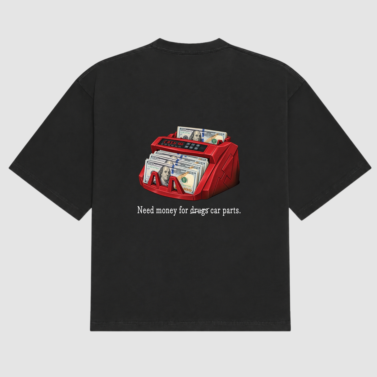 Need Money For Car Parts Box Tee BLACK
